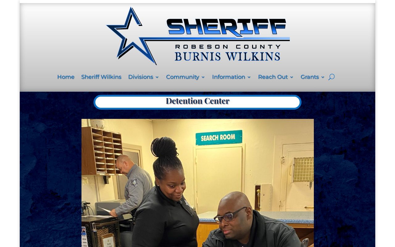Official Robeson County Sheriff’s Office Detention Center information page