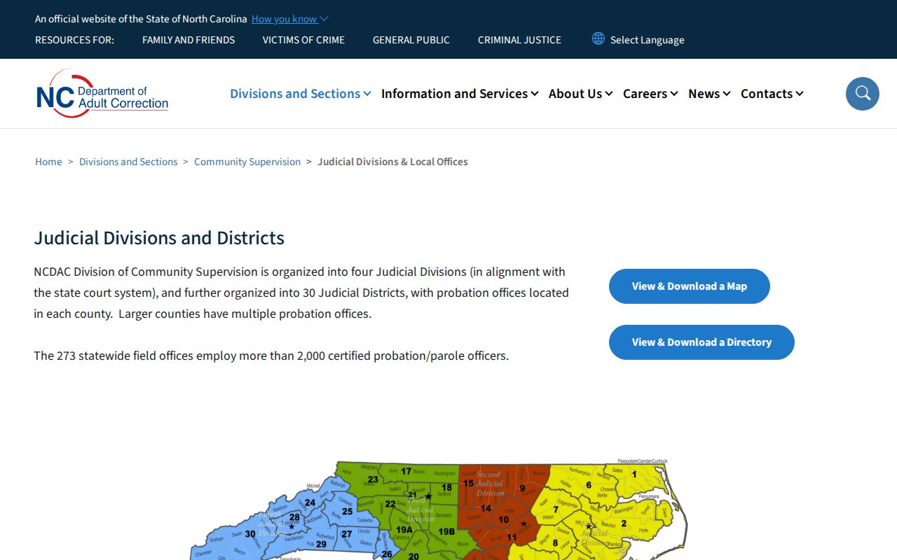 Robeson County probation and parole field office directory